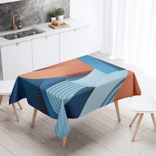 Modern Tablecloth for Geometric Table Cloth Cover Decoration Waterproof Decor Dining Rectangular Anti-stain Kitchen Oilcloth
