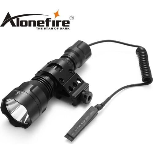 AloneFire C8 CREE XML T6 L2 U3 LED Tactical Flashlight Torch Zaklamp 20mm Mount Airsoft Rifle Scope Shotguns light 18650 battery