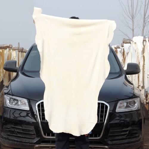 Natural Shammy Chamois Leather Car Cleaning Cloth Genuine Leather Wash Suede Absorbent Quick Dry Towel Auto Care Polishing Cloth