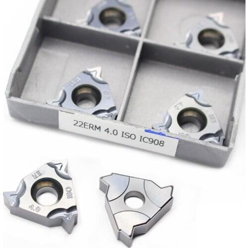 22ERM 4.0 ISO IC908 10pcs Carbide Inserts Plate CNC Threaded Blade Lathe Cutter Tool Turning Tools