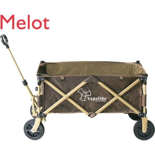 Outdoor Folding Trolley Portable Camping Picnic Lever Car Adjustable Length Lightweight Trolley