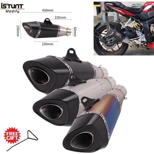 51mm/60mm Universal Motorcycle Exhaust Pipe Escape Modified Carbon Fiber Muffler For CBR650R Z800 Z900 Ninja400 CBR1000RR R1 R6