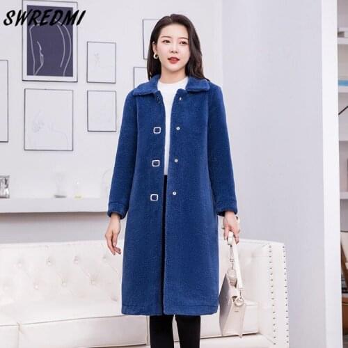 SWREDMI Lamb Wool Winter Jacket Women Fashion Fur Coat Loose Lambswool Fur Jacket Female Thick Warm Coats Snow Wear Ladies