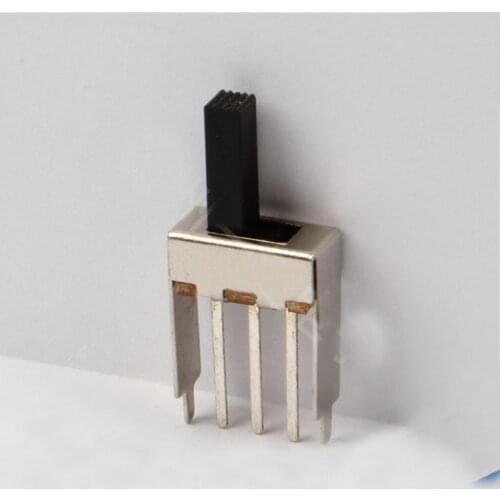 10pcs 4mm or 10mm Height Knob 3 Pin 2 Position 1P2T SPDT Vertical Slide Switch 0.5A 50V DC SS-12F24