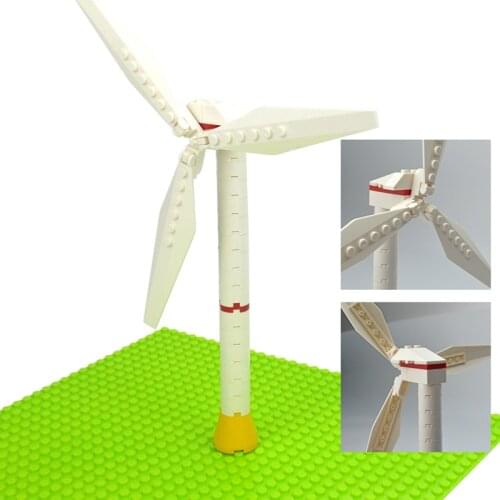 2pcs City creator mini windmill Building blocks wind power generation Model DIY self-locking Bricks Farm Wind energy Accessories