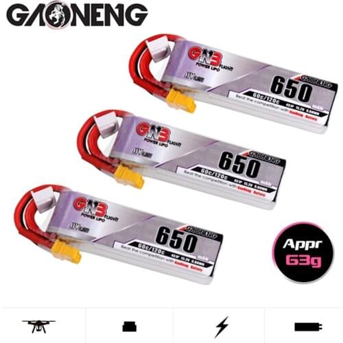 3PCS/Set Gaoneng GNB Beta85X Whoop Quadcopter FPV Racing Drone 4S HV Lipo Battery 650mAh 15.2V 60C/120C With XT30 Plug