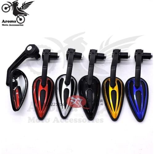 5 colors motorcycle handlebar end mirror auxiliary scooter parts unviersal moto side mirrors bar end motorbike rearview mirror