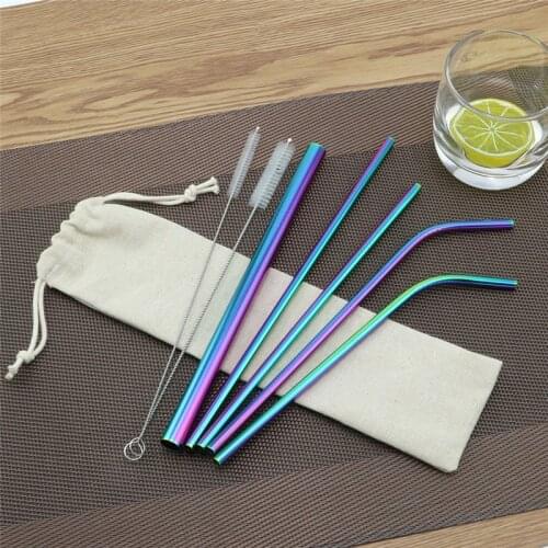 5Pcs/lot Colorful Stainless Steel straw Wide Bubble Milk Tea Drinking StrawReusable Metal Straws for 30oz Cups Boba Milk Tea