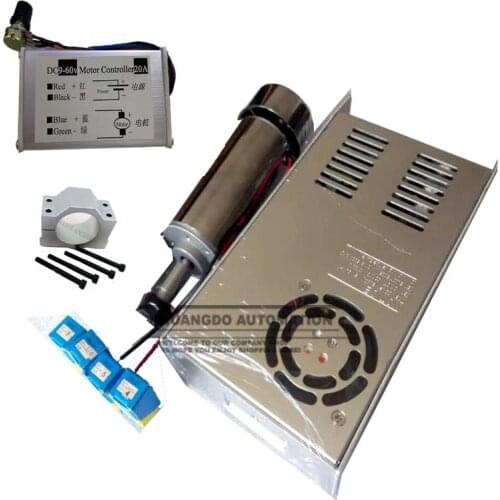 500W air cooled 0.5kw milling Motor & spindle speed power converter &52mm clamp &5pcs er11 collet for DIY