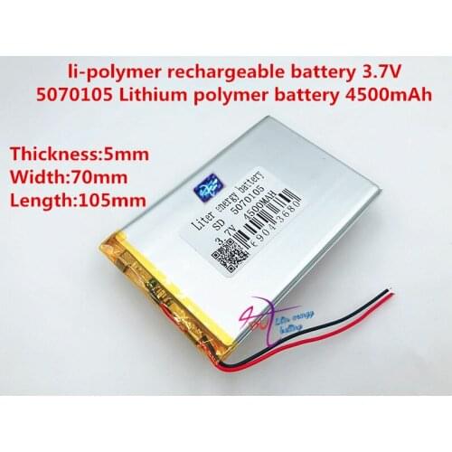 5070105 3.7V,4500mAH (polymer lithium ion battery) Li-ion battery for tablet pc 7 inch 8 inch 9inch battery