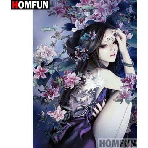 HOMFUN Full Square/Round Drill 5D DIY Diamond Painting "Flower beauty" Embroidery Cross Stitch 5D Home A08090