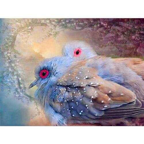 DIY Diamond Painting Cross Stitch kits Full round diamond Mosaic Red eyed bird pattern Diamond Embroidery Icons home Decorative