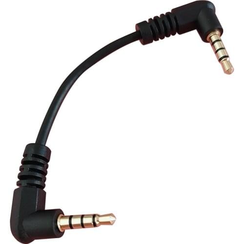 10CM 3.5mm Jack Audio Bent Cable Male To Male Car Aux Audio Cable 4Poles For Mobile Phone
