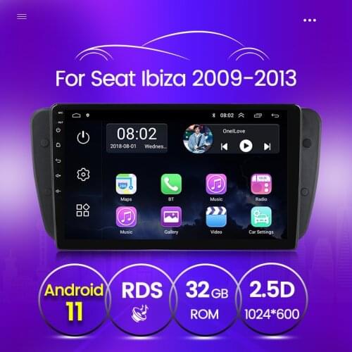 Android 11 Car radio for For Seat Ibiza 6j 2009 2010 2011 2012 2013 Quad core 2 din GPS Navigation wifi Audio 2.5D touch screen