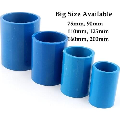 Big Size ID 63~160mm PVC Pipe Straight Connector Plastic Joint Fittings Mounting Hydroponics Pipe Straight Equal Connector Parts