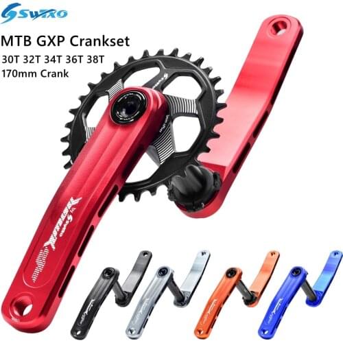 SWTXO Bicycle Crank Chainwheel GXP MTB Bike Crankset CNC Aluminum Alloy 170mm Crank Black 30T 32T 34T 36T 38T Crown for Sram X1