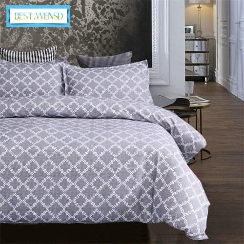 Reactive Printing Geometric Bedding Set Winter Duvet Cover Pillowcases Queen Size Grey ,wine Red Quality Bedding Sets Luxury 8B6