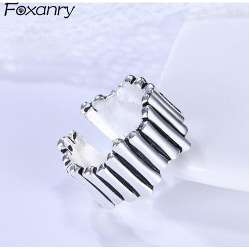 Evimi 925 Sterling Silver Creative Irregular Geometric Handmade Ring Vintage Thai Silver Party anillos Jewelry Size Adjustable