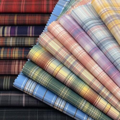 Fashion 230 gsm thick 100% cotton check fabric yarn dyed for girls uniform