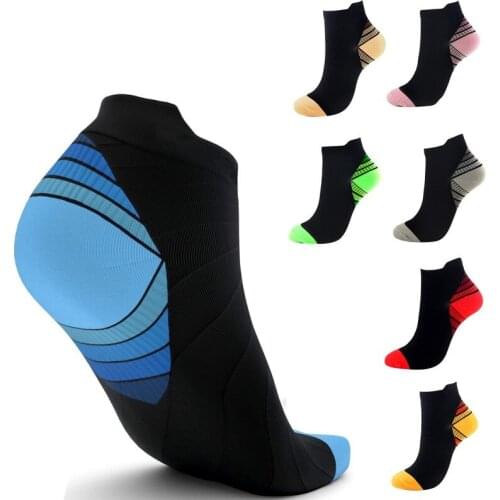 3 Pairs Athletic Socks Men High Elastic Striped Comfortable Compression Sock Unisex Nylon Sport Anti-slip Ankle Cycling Sox