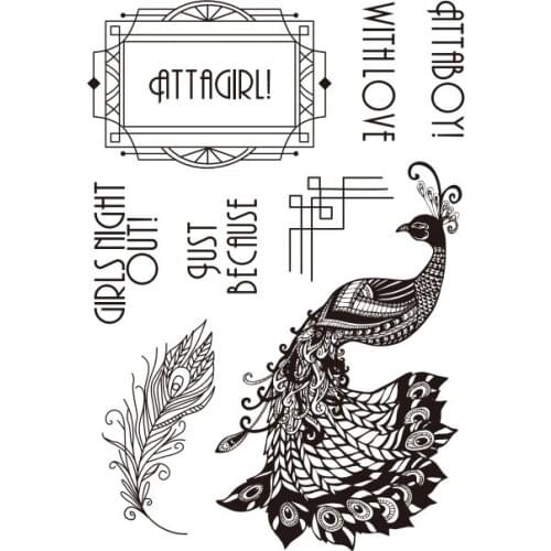 Peacock Transparent Clear Silicone Rubber Stamp Seal DIY Scrapbooking photo Album A0780