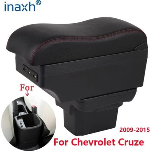 For Chevrolet CRUZE Armrest Retrofit parts Car Armrest box Storage box car accessories Interior with USB LED light