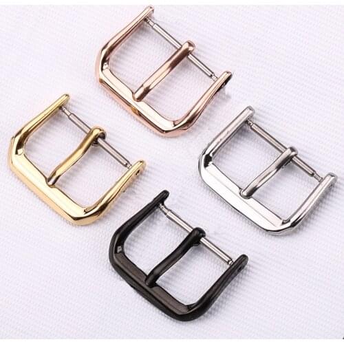 Stainless Steel Watch Strap Buckle Silver Gold Black Polished Metal Watchband Clasp 16mm 18mm 20mm 22mm Watch Accessories