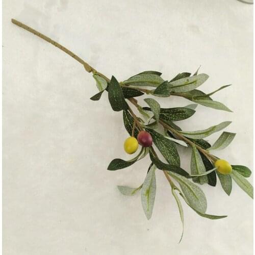 Realistic Green Olive Plants For Home Living Room Christmas Party Decor Green Plastic Fake Flowers 36Cm