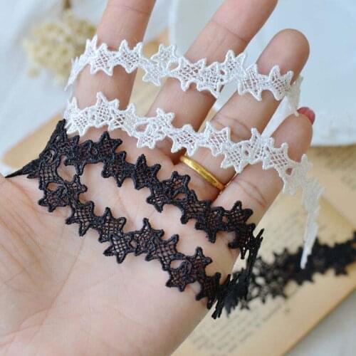 10Meters Luxury Black White Embroidered Fabric Water Soluble Lace Trim Ribbon Handmade DIY Sewing Craft For Costume Decoration