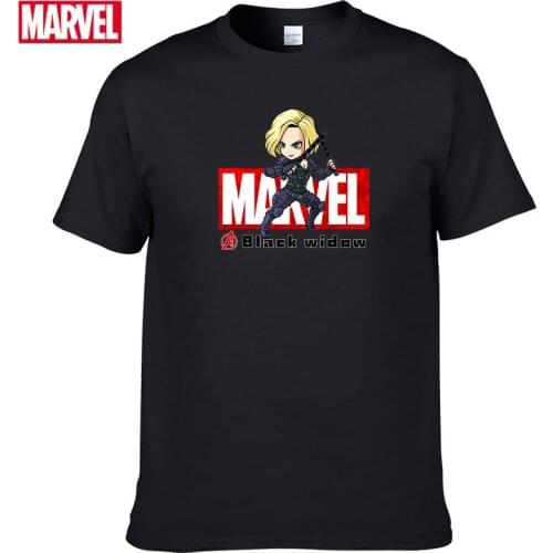 Marvel The Avengers Black Widow T-shirt Comfortable Breathable 100% cotton Fashion clothes for teens Anime tshirt Summer #137