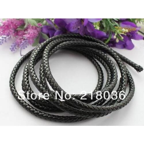 10 Meters of 8mm Black Braided Bolo PU Leather Cords For Bracelet Necklace Jewelry Findings Making Findings DIY Accessories M171