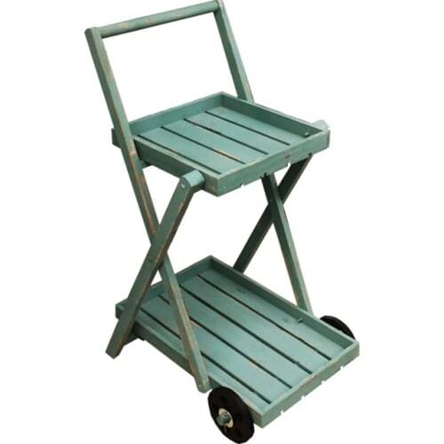 Nordic shepherd backyard garden fleshy flower rack two-layer carriage window wooden frame