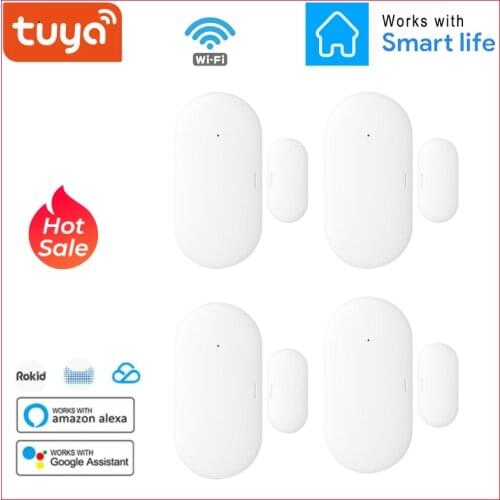Tuya Wifi Smart Door And Window Sensor Smart Door Open/Closed Detectors, Smartlife APP Window Sensor Work With Alexa,Google Home