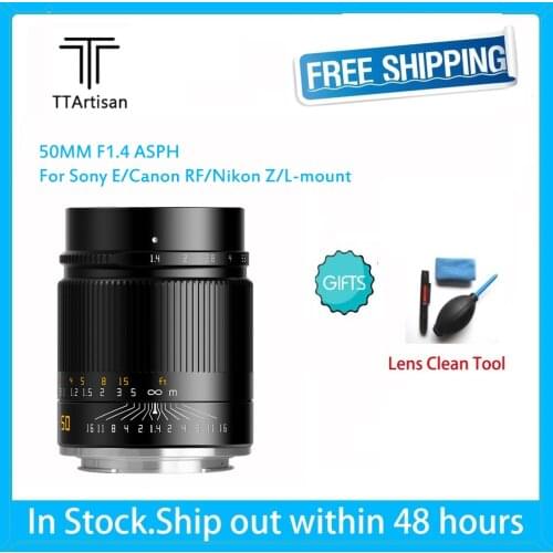 TTArtisan 50mm F1.4 ASPH Full Frame Manual Focus Lenses For Sony E Canon RF Nikon Z Sigma Lumix Leica L mount Cameras