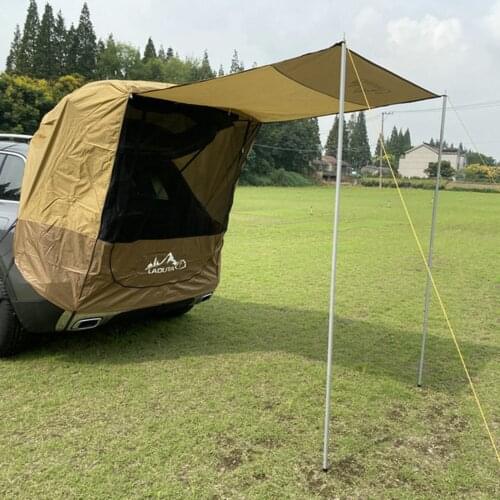 Outdoor Car Tent With Support Rod Self-driving Tour Car Tail Extension Tent Sunshade Rainproof Tent Awning For Barbecue Camping