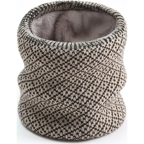 Unisex Knitted Neck Scarf Ring Snood Winter Women Collar Scarves Men Thick Outdoor Face Cover Bandana Fur Cotton Scarfs