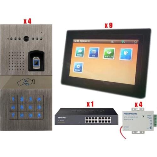 Top Quality FRID Panel 7" Video Door Phone Intercom Doorbell With Night Vision Security Camera Home Doorphone for Villa 4V9