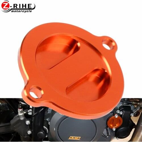 A Piece Rear Brake Cylinder Fluid Reservoir Engine Oil Filter Cover Cap Custom For 690 SMC 2010 Supermoto Black Orange Parts