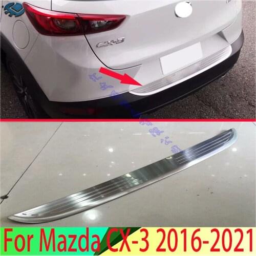 Stainless steel rear bumper protection window sill outside trunks decorative plate pedal For Mazda CX-3 2016 2017 2018 2019