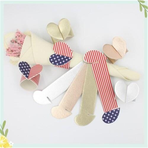 12 / PCS in stock love Pu napkin ring American flag napkin buckle paper napkin ring napkin ring restaurant decoration