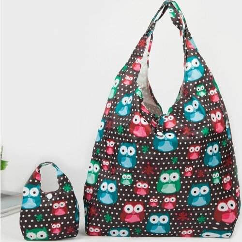 15PCS / LOT Oxford Cloth Shopping Bag Folding Waterproof Eco Portable Creative Handbag Reusable Travel Tote Bag
