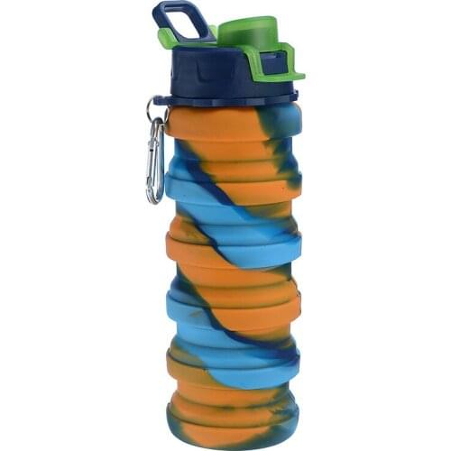 500ML Men Silicone Sport Bottles Colorful Folding Water Cup Portable Retractable Coffee Cups Mug For Outdoor Camping Climbing