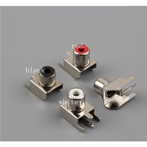 6pcs lotus seat AV core socket 4 feet RCA seat single hole PCB welding audio video socket