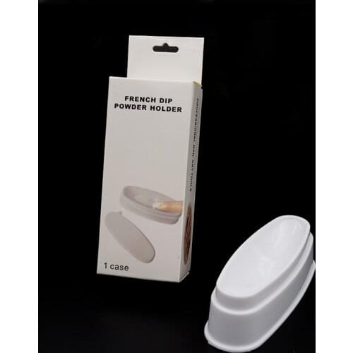White Manicure French Powder Box Crystal Powder Carved Pollen Storage Box Nail Infiltration Powder Box Nail Tools