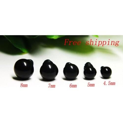 Free Shipping!! 100pcs/lot of 4.5/5/6/7/8mm black safety eyes with washer -per size 20pcs