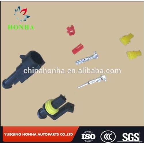 Free shipping 20 pcs Kit 1 Pin Auto Male and Female Connector Waterproof Plug 282079-1 282103-1