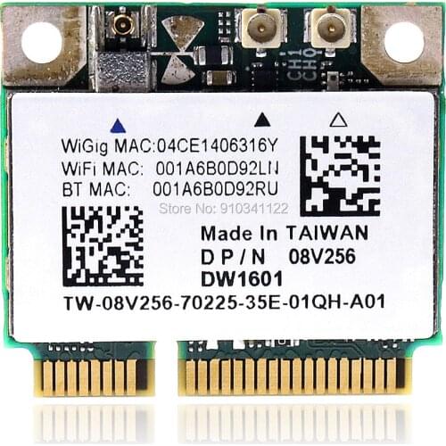 DW1601 QCA9005 8V256 WiGig 802.11AD 7Gbps PCI-E Half Mini Wireless Card for Dell Latitude 6430u E6430 E5440 E7240 XPS Laptops