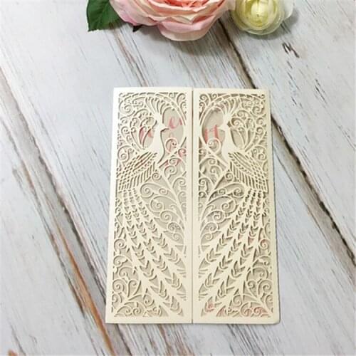 Whole fancy handmade paper customized laser cut bengali folk art wedding invitation card
