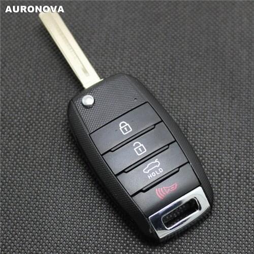 AURONOVA New Replace Folding Key Shell for Kia Sportage Sorento Soul Carens Optima 4 Buttons Remote Car Key Case DIY