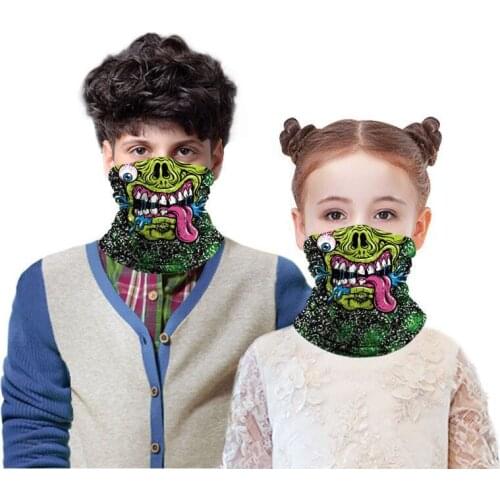 Kids Outdoor ventilating sunblock mask clowns children magic headband boys and girls versatile neck gaiter scarf